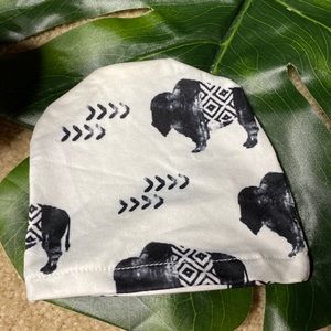 Newborn beanie w buffalo tribal print